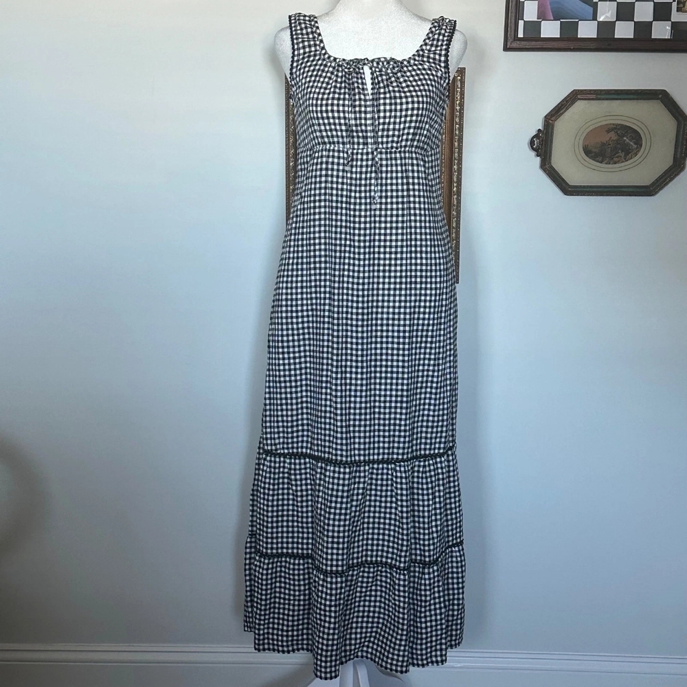 Black and White Gingham Maxi Dress